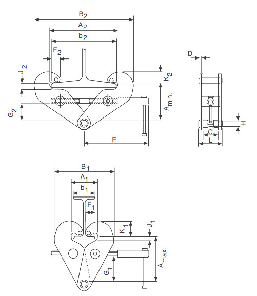 yc beam clamp dimensions